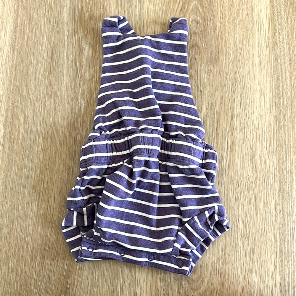 Monica + Andy organic cotton X-back stipe romper